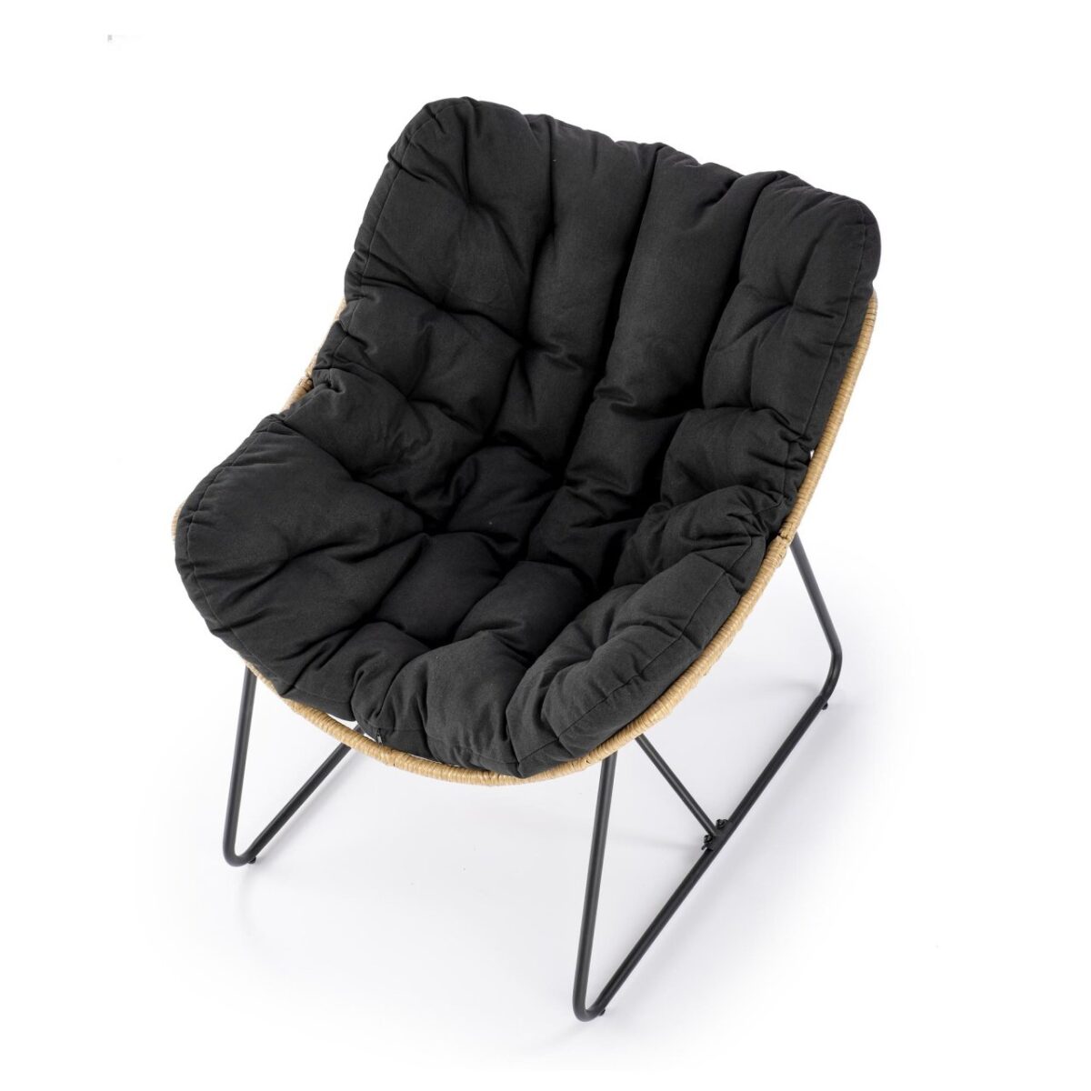Poltrona imbottita Whisper in legno naturale/nero - H90 cm - immagine 4