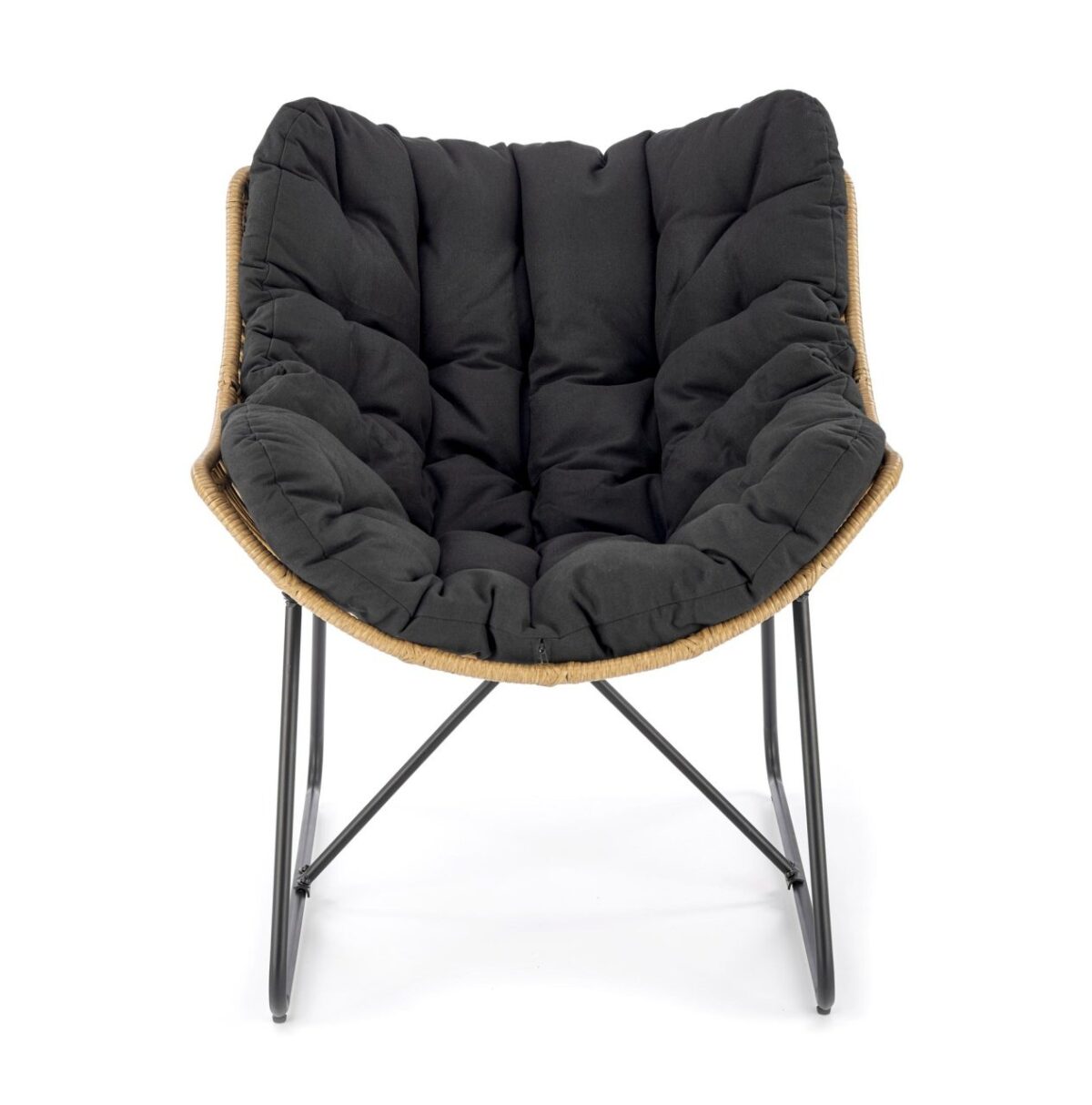 Poltrona imbottita Whisper in legno naturale/nero - H90 cm - immagine 13