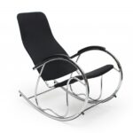 Poltrona a dondolo Ben 2 in nero/argento - H99 cm