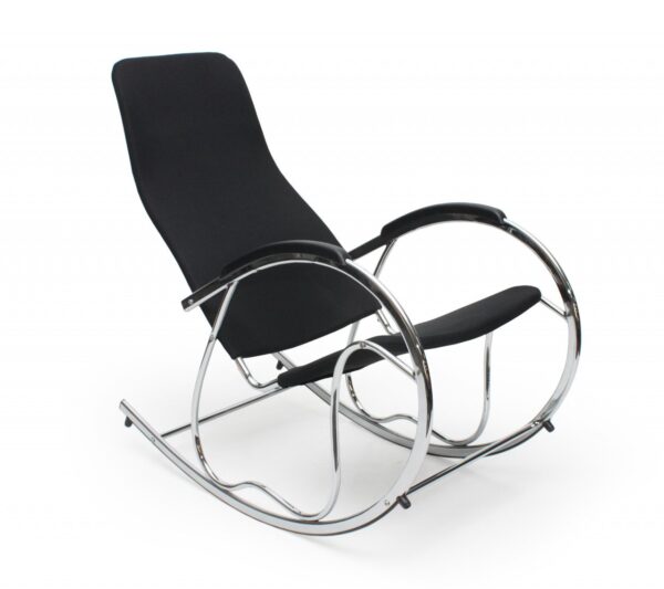 Poltrona a dondolo Ben 2 in nero/argento - H99 cm