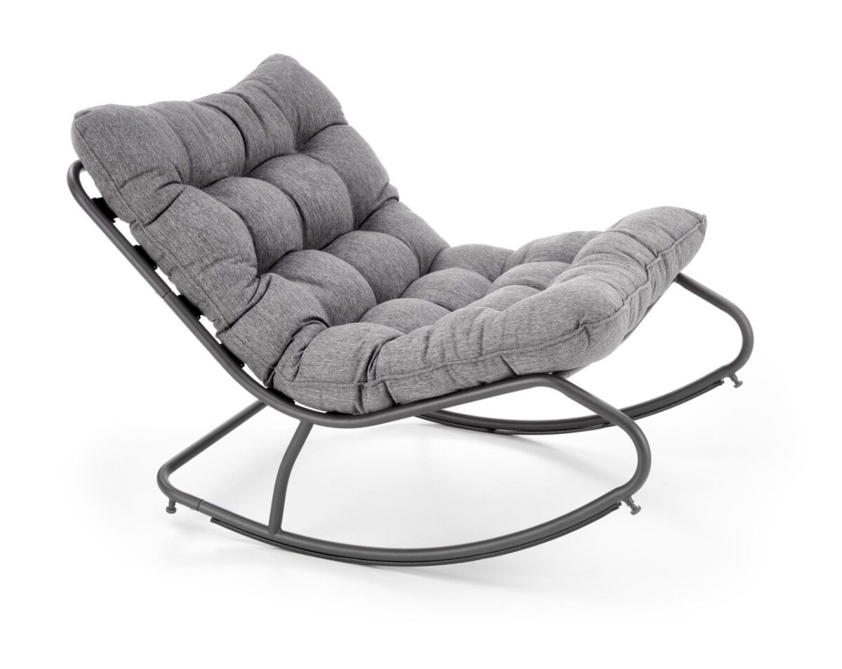 Poltrona a dondolo Gatto in grigio - H70 cm - immagine 7
