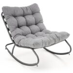 Poltrona a dondolo Gatto in grigio - H70 cm