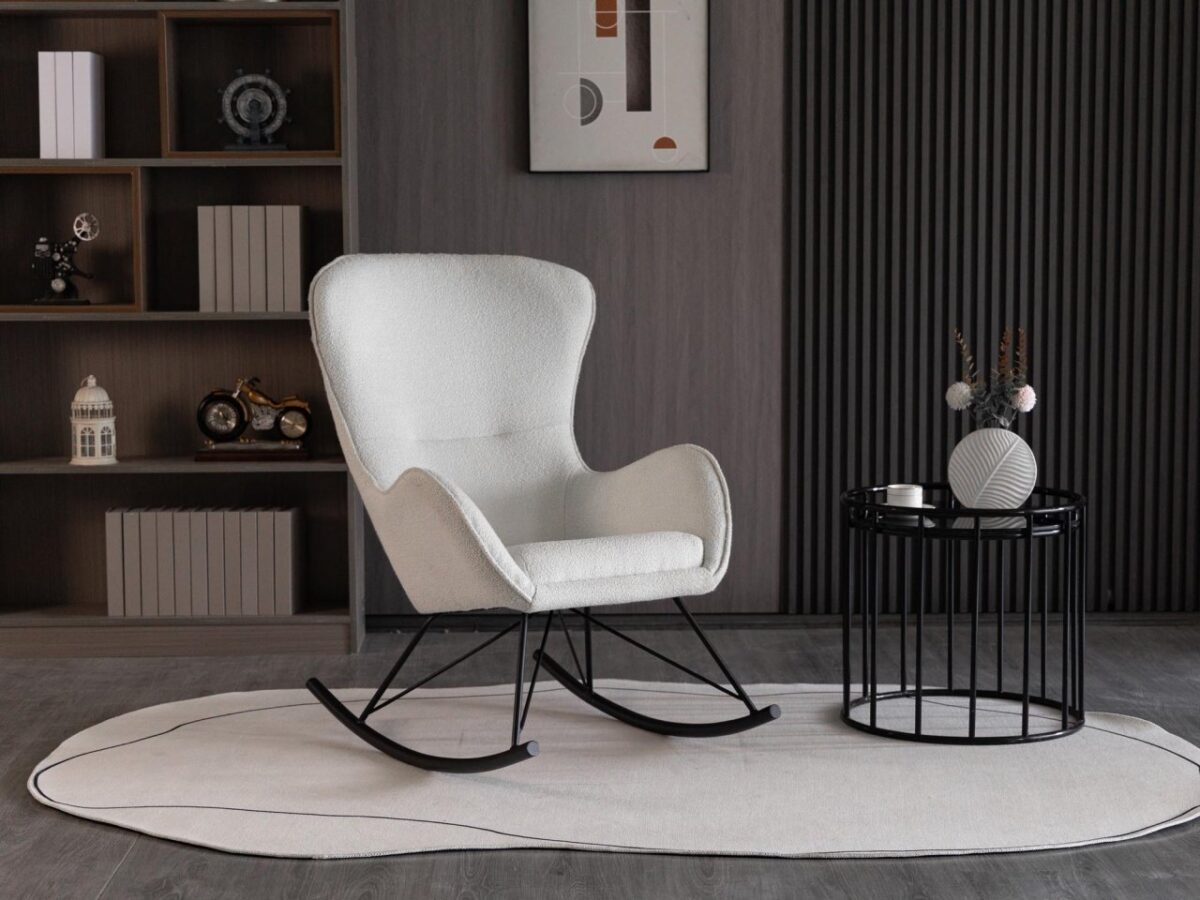 Poltrona a dondolo Liberto 3 bianco/nero - H106 cm - immagine 3