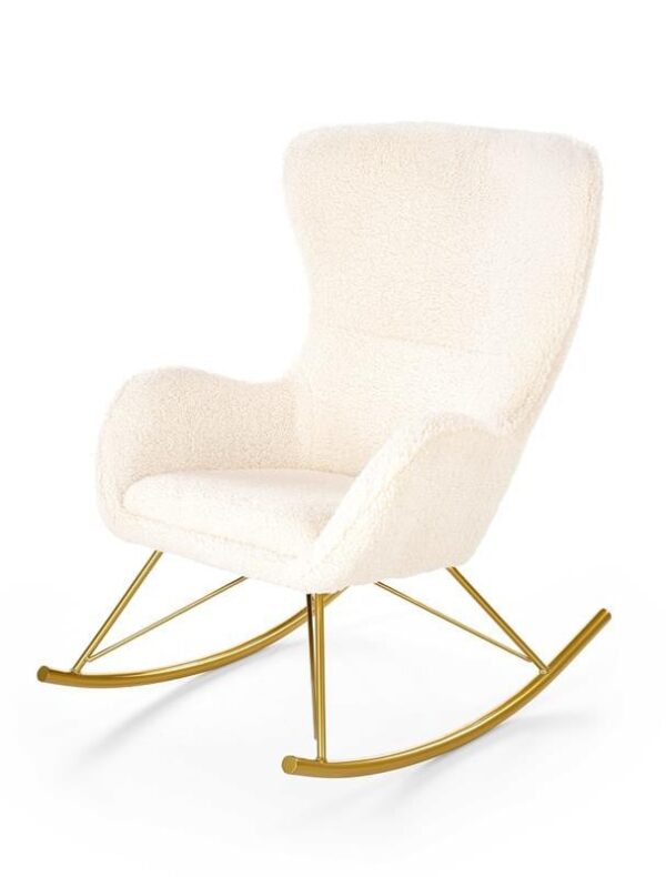 Poltrona a dondolo Liberto crema/oro - H106 cm