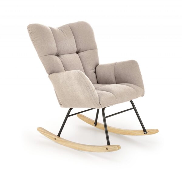 Poltrona a dondolo Vasco beige H94 cm