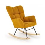 Poltrona a dondolo Vasco senape H94 cm