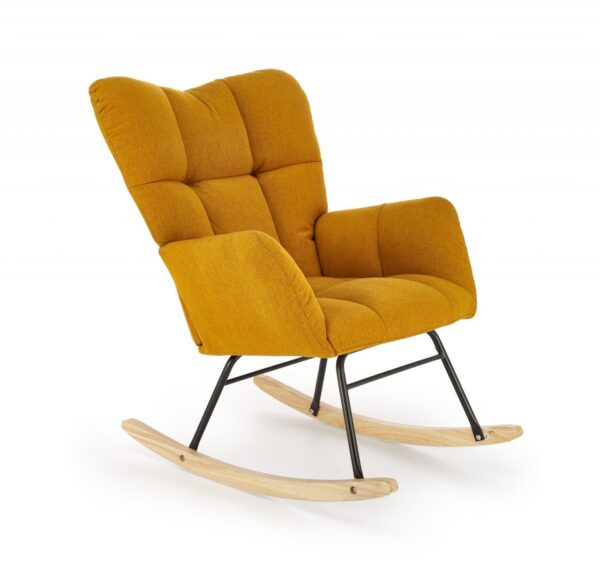 Poltrona a dondolo Vasco senape H94 cm