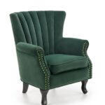 Poltrona Titan in velluto verde - H87 cm