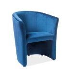 TM 1 poltrona in velluto blu navy Blu86/wenge