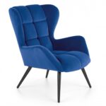Poltrona Tyrion in velluto blu navy H91 cm