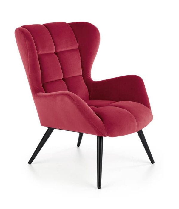 Poltrona Tyrion bordo in velluto - H91 cm
