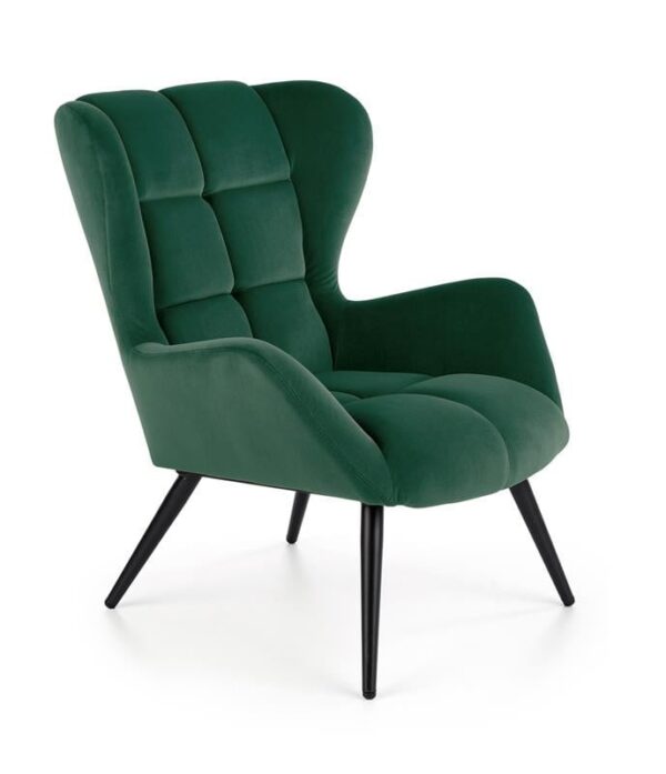Poltrona Tyrion in velluto verde - H91 cm