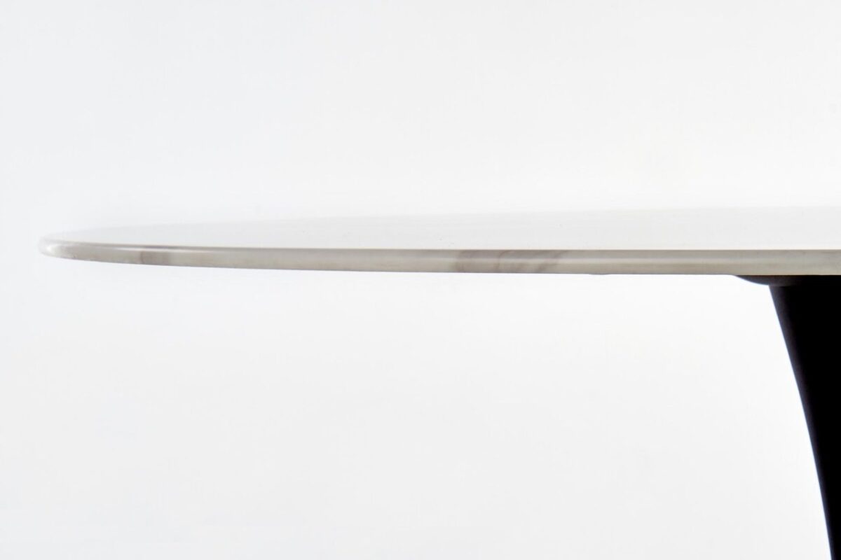 Tavolo Ambrosio effetto marmo bianco - d90xh72 cm - immagine 11