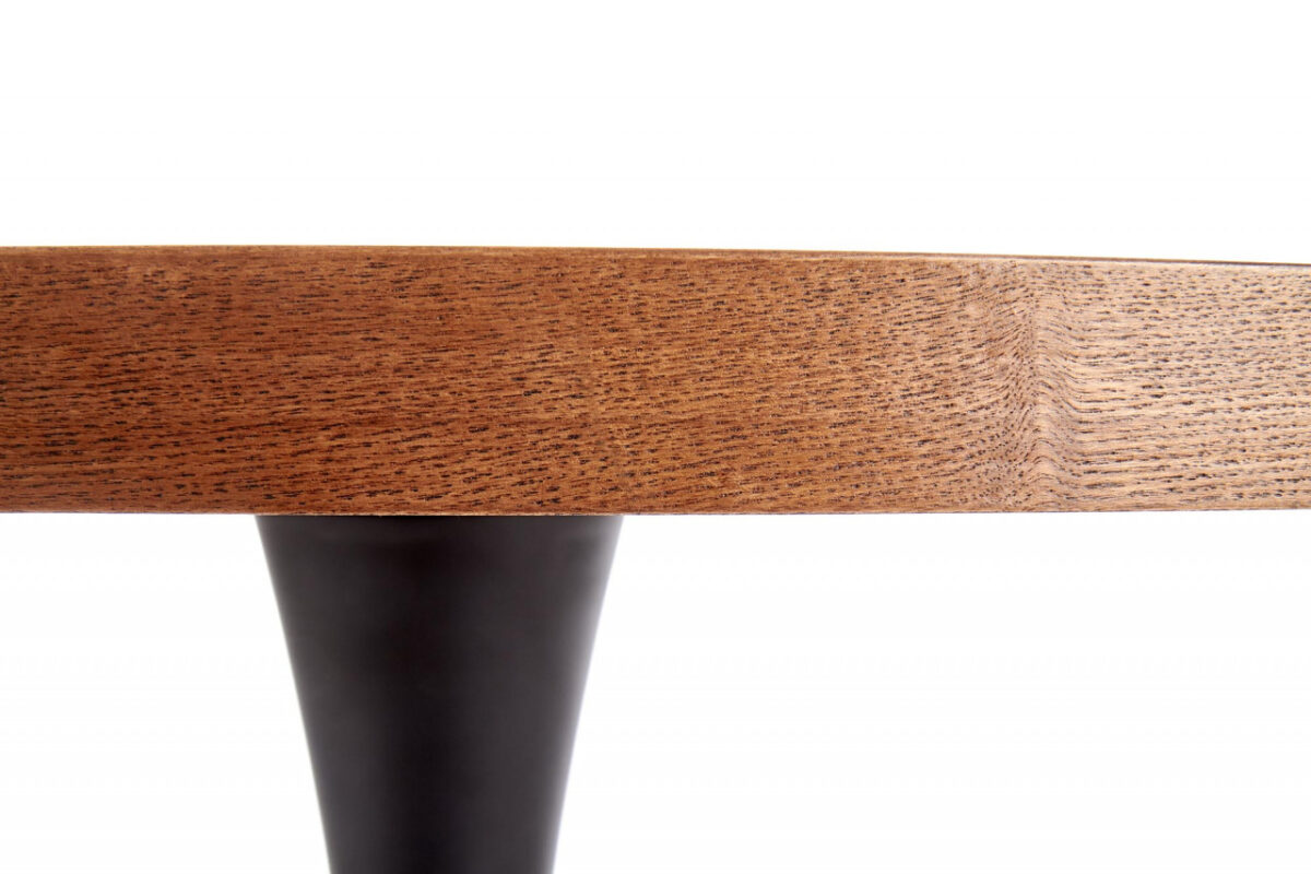 Tavolo Carmelo impiallacciato noce - d100xh75 cm - immagine 4