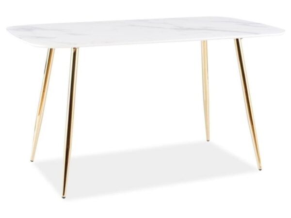 Tavolo Ceres effetto marmo bianco/oro - H75