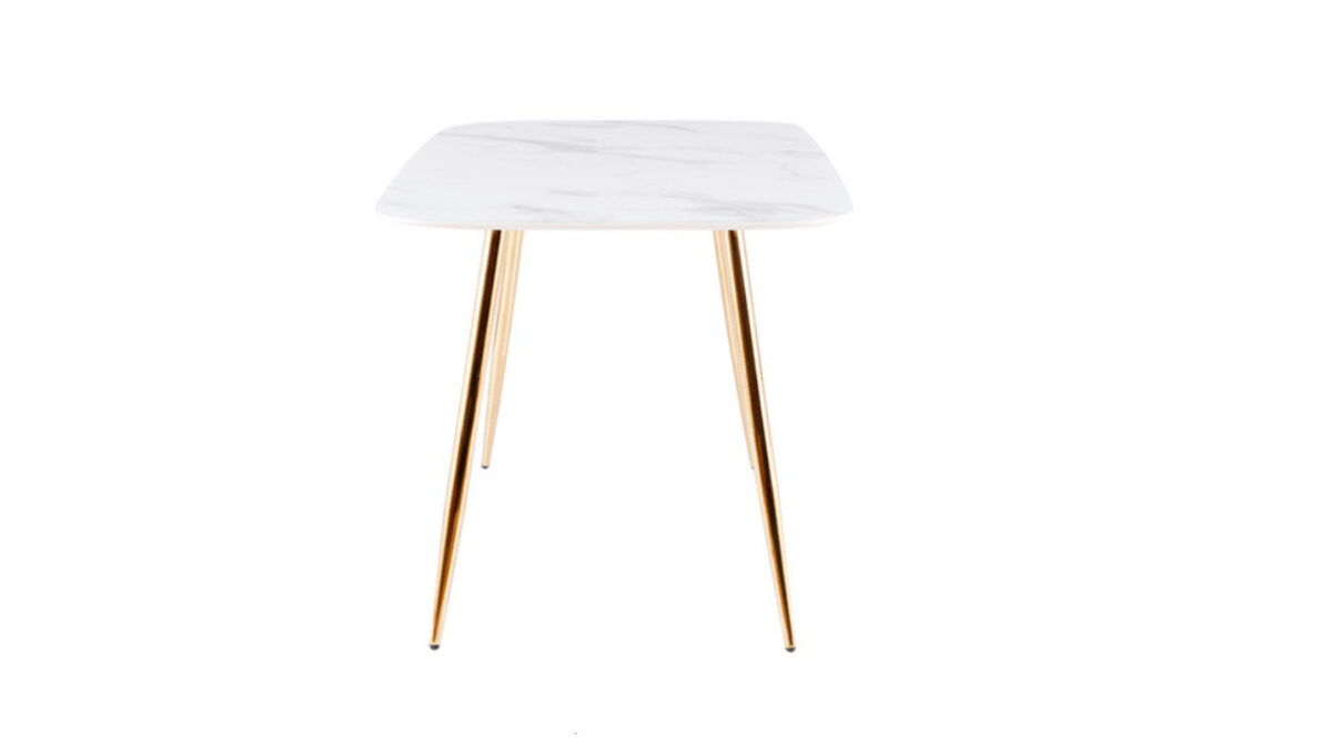 Tavolo Ceres effetto marmo bianco/oro - H75 - immagine 4