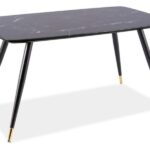 Tavolo Cyryl I effetto marmo nero - L140xl80 cm