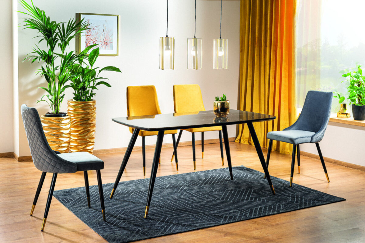 Tavolo Cyryl I effetto marmo nero - L140xl80 cm - immagine 2