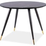 Tavolo Cyryl II rotondo effetto marmo nero - Ø100 x h76 cm