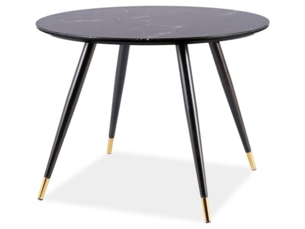 Tavolo Cyryl II rotondo effetto marmo nero - Ø100 x h76 cm
