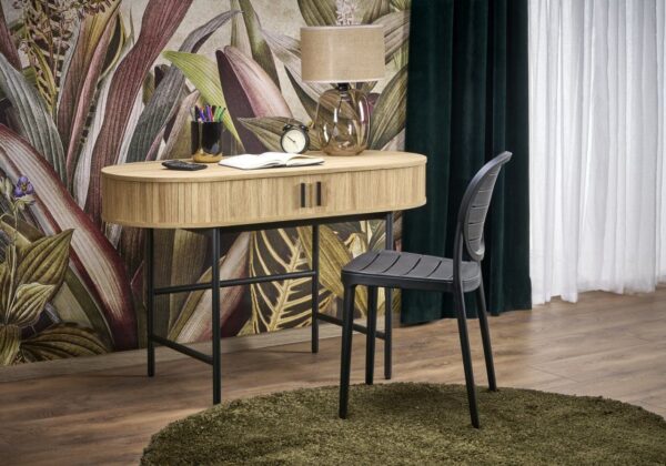 Scrivania B51 in legno naturale/nero