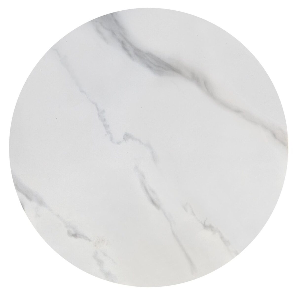 Tavolino da caffè Acuna effetto marmo bianco/nero - ø60/h40 cm - immagine 6