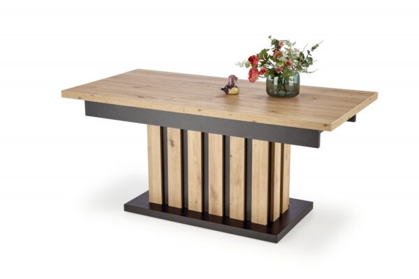 Tavolo Baretti allungabile in rovere castagno/nero - L130-170 cm