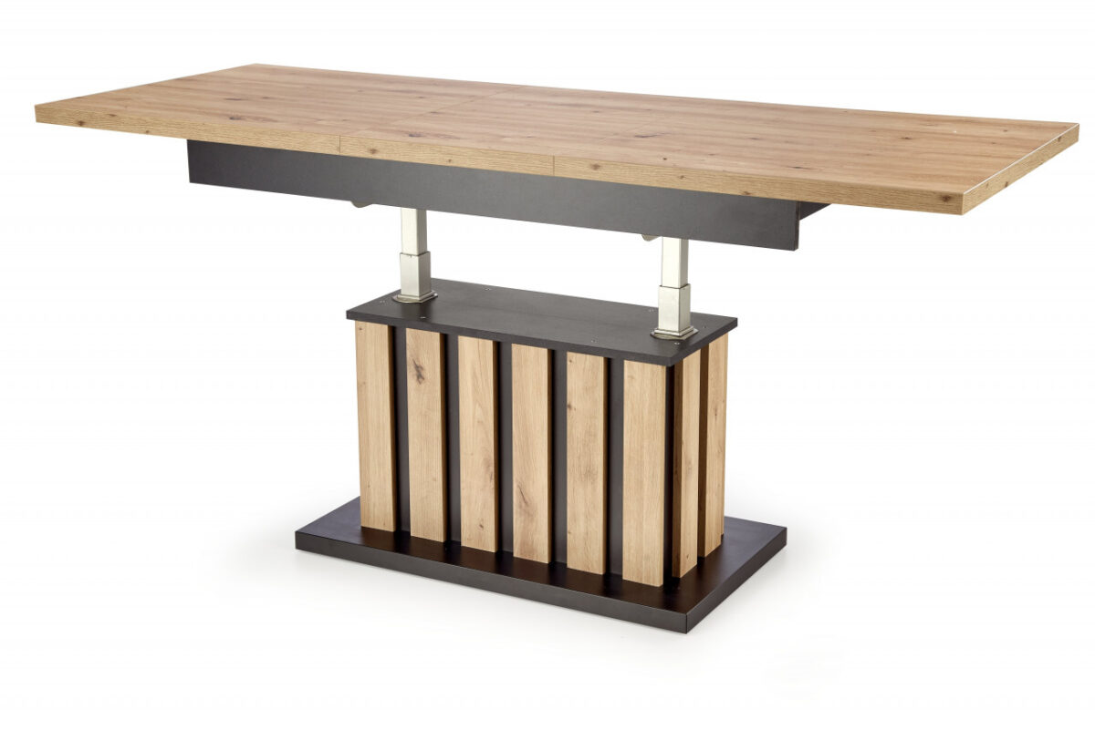 Tavolo Baretti allungabile in rovere castagno/nero - L130-170 cm - immagine 3