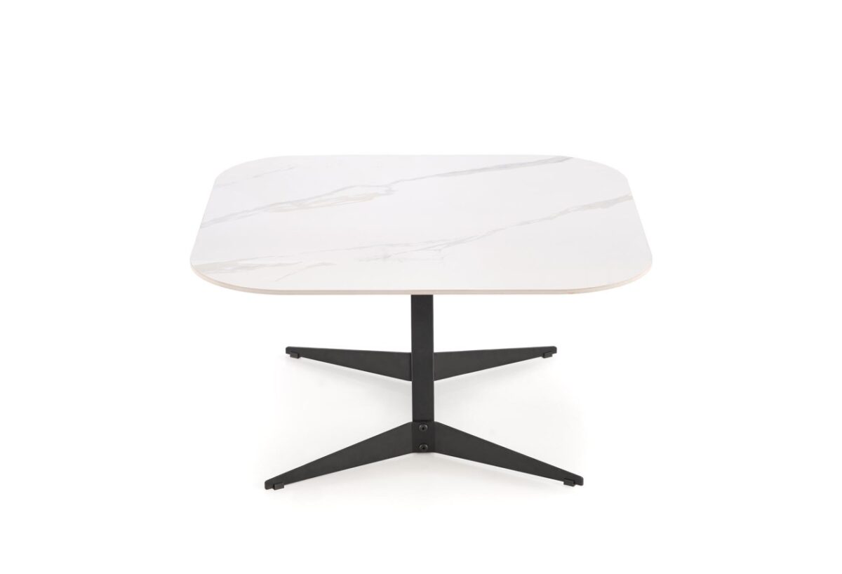 Tavolino da caffè Borna effetto marmo bianco/nero - L80 cm - immagine 2