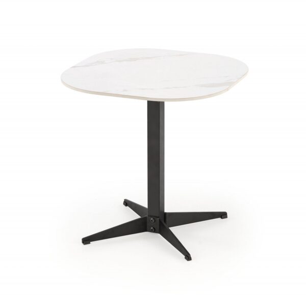 Tavolino da caffè Borna S effetto marmo bianco/nero - L50 cm