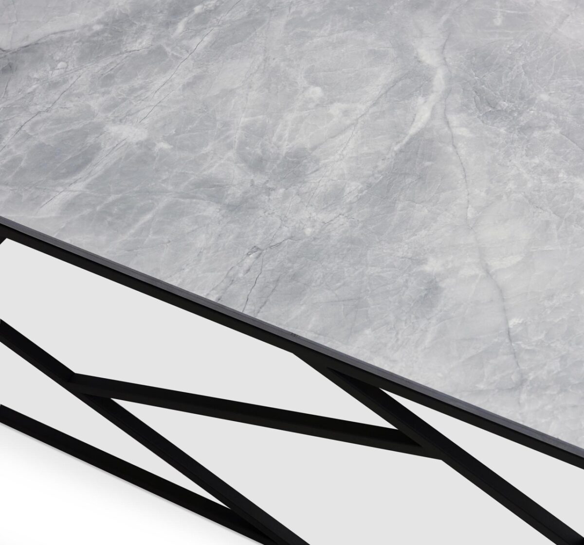 Tavolino da caffè rettangolare Universe 2 effetto marmo grigio/nero - L120 cm - immagine 16