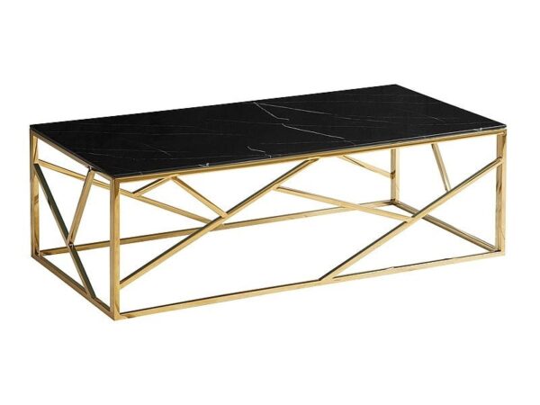 Tavolino da caffè Escada A II effetto marmo nero / oro