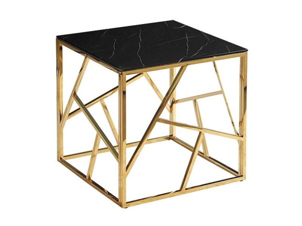 Tavolino da caffè Escada B II effetto marmo nero/oro
