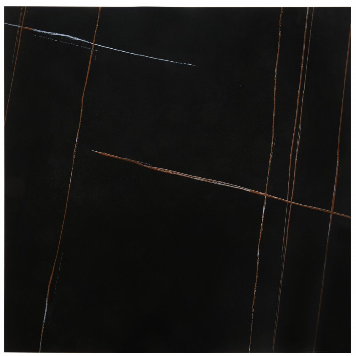Tavolino da caffè Felicia effetto marmo nero/oro - L80 cm - immagine 2