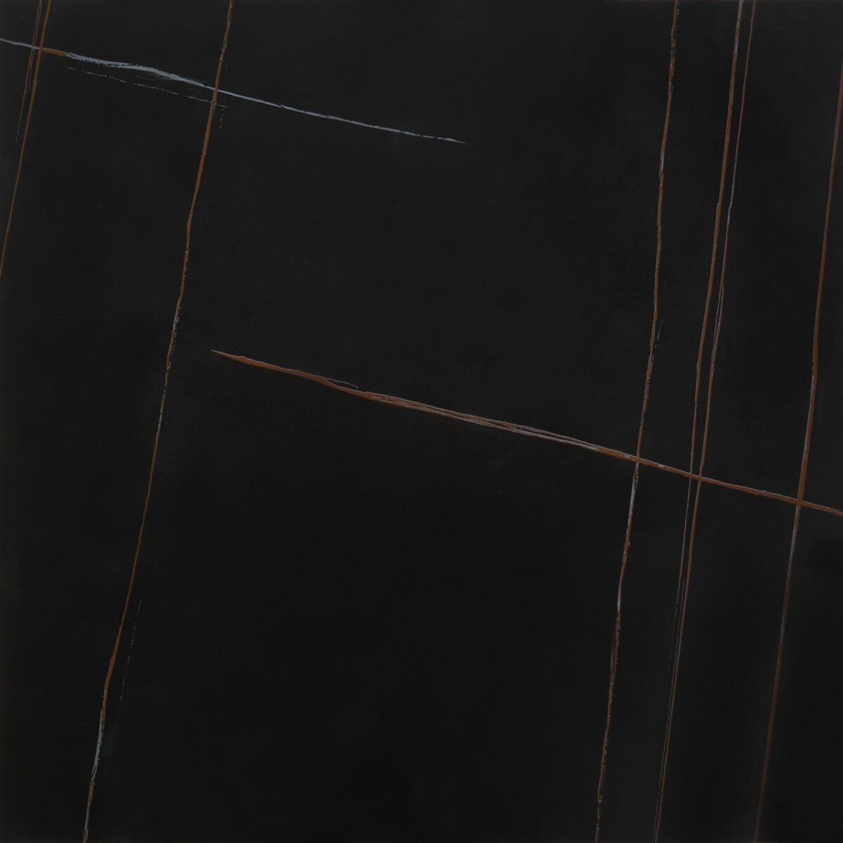 Tavolino da caffè Felicia effetto marmo nero/oro - L80 cm - immagine 8