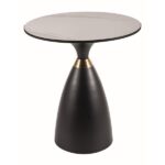 Tavolino da caffè Gemini effetto marmo bianco/nero/oro - d50 x h56 cm
