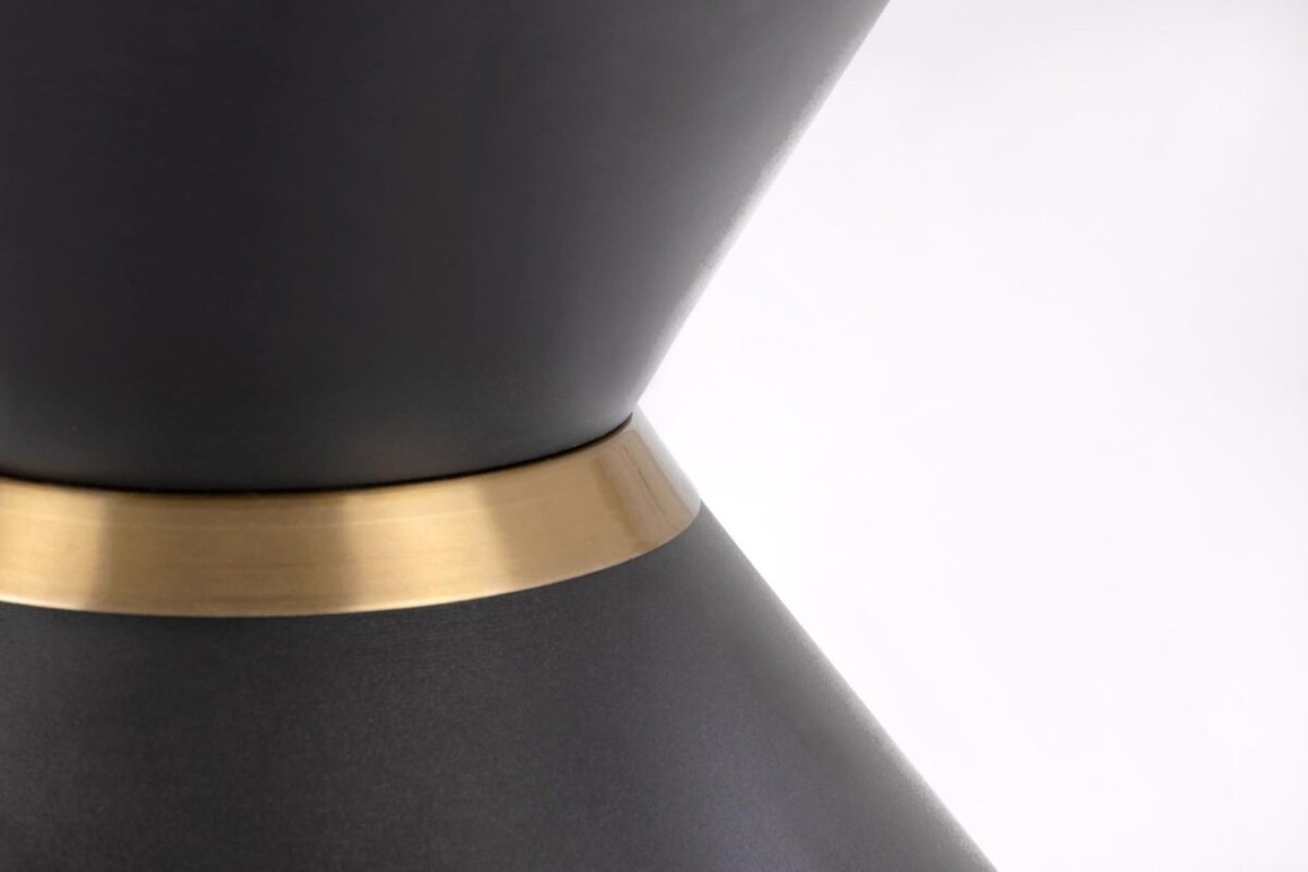Tavolino da caffè Goretti effetto marmo bianco/nero - ø80/h42 cm - immagine 3