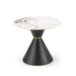 Tavolino da caffè Goretti S effetto marmo bianco/nero - ø60/h51 cm