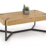 Tavolino da caffè Lavida in rovere dorato/nero - L110 cm