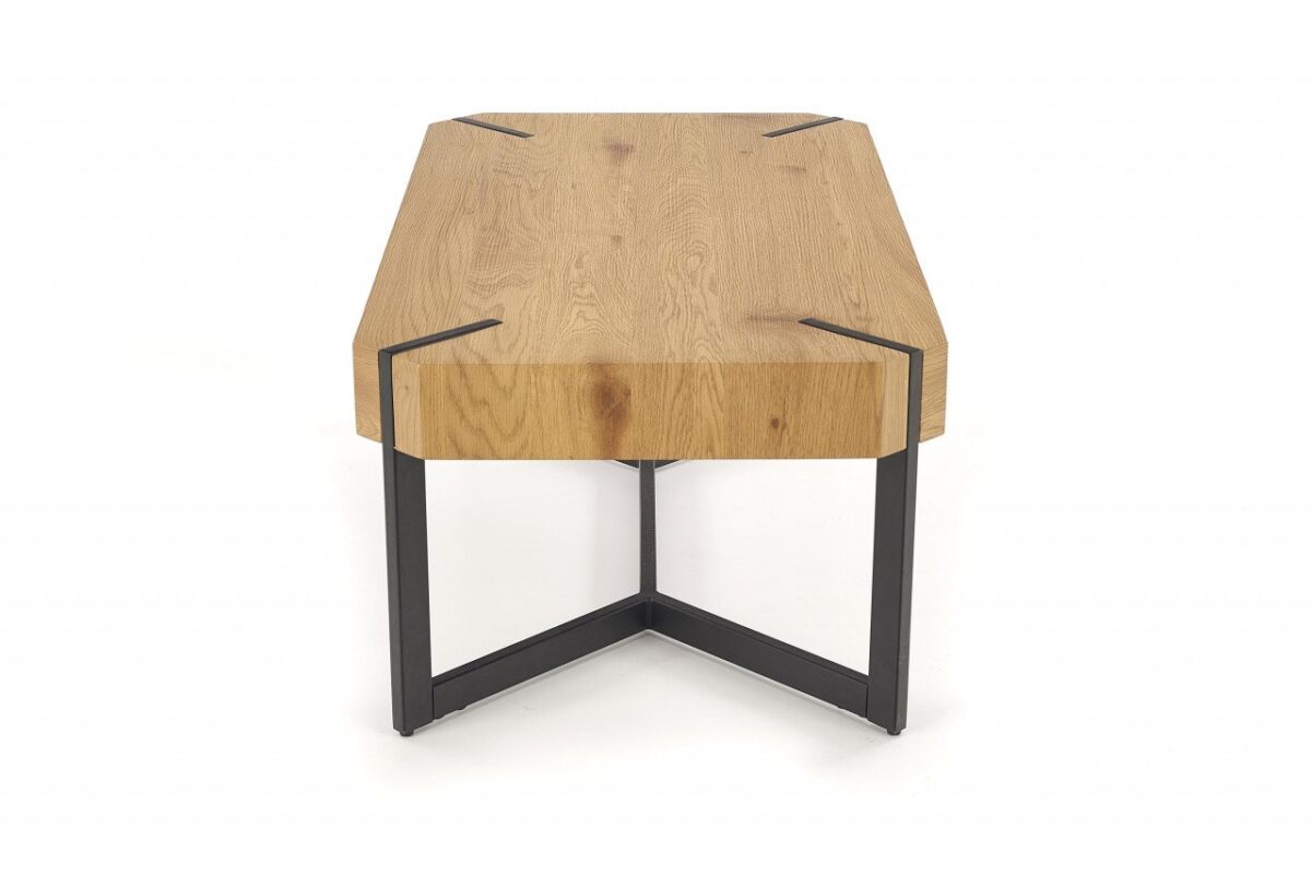 Tavolino da caffè Lavida in rovere dorato/nero - L110 cm - immagine 3