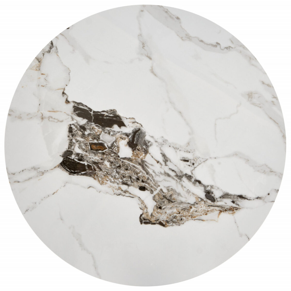 Tavolino da caffè Rosa effetto marmo bianco/grigio/oro - ø50/h59 cm - immagine 2