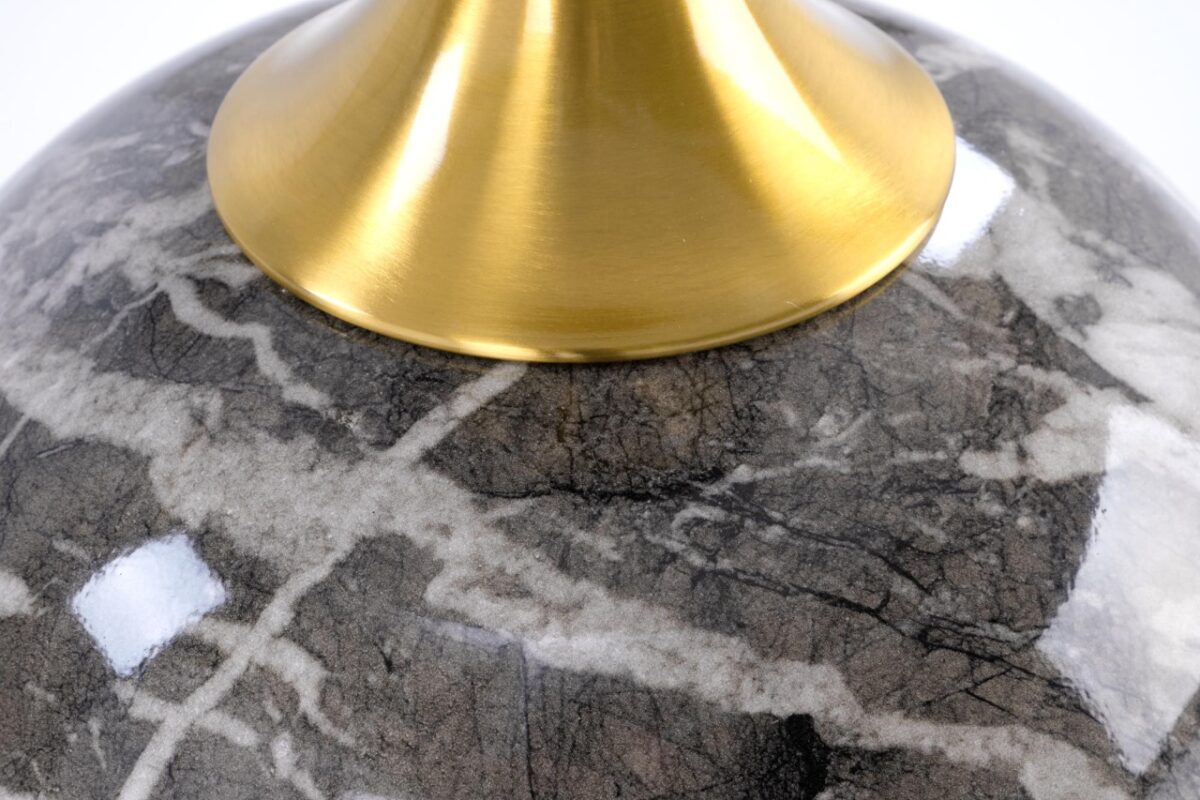 Tavolino da caffè Rosa effetto marmo bianco/grigio/oro - ø50/h59 cm - immagine 4