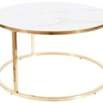Tavolino da caffè Sabine Marble in bianco/oro - H45