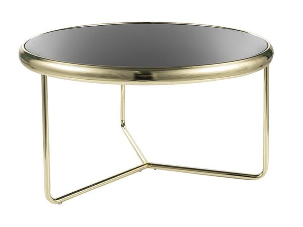 Tavolino da caffè Scarlet in nero/oro - d74 x h40 cm