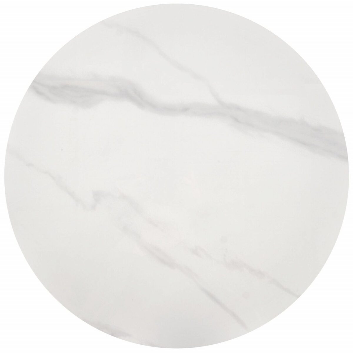 Tavolino da caffè Talbi effetto marmo bianco/bianco/oro - ø50/h52 cm - immagine 2