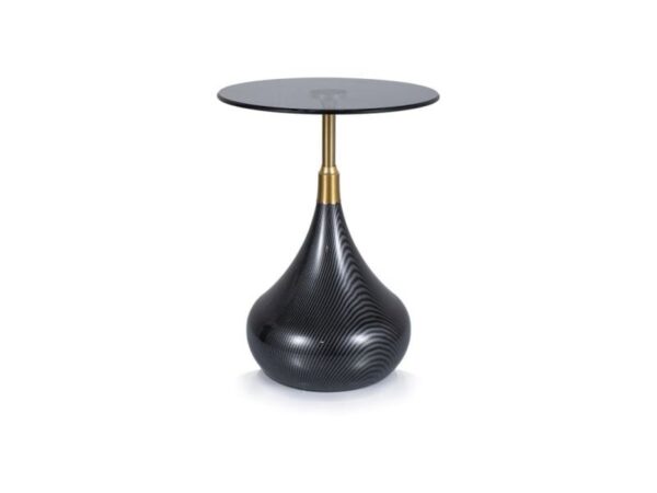 Tavolino da caffè Taurus in vetro fumé/nero - ø40/h54