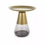 Tavolino da caffè Tiffany A in oro/nero opaco - ø50/h52 cm