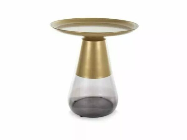 Tavolino da caffè Tiffany A in oro/nero opaco - ø50/h52 cm