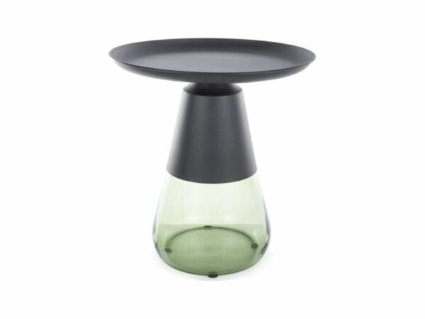 Tavolino da caffè Tiffany A in nero/verde - ø50/h52 cm