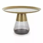 Tavolino da caffè Tiffany B in oro/nero opaco - ø70/h43 cm